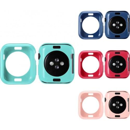 Soft TPU Solid Color Smart Watch Protective Case Cover for iWatch 1/2/3/4/5/6/SE Screen Protector Case Smart Accessories