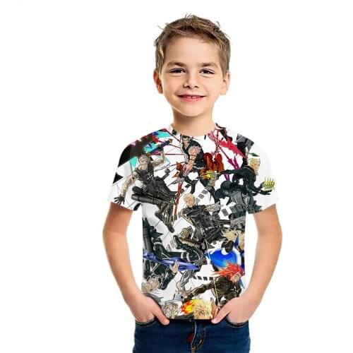 Kingdom Hearts 3 Art Summer New Sports Fitness Short Sleeve Childrens 3D Cotton Printed T-Shirt European And American Fashion