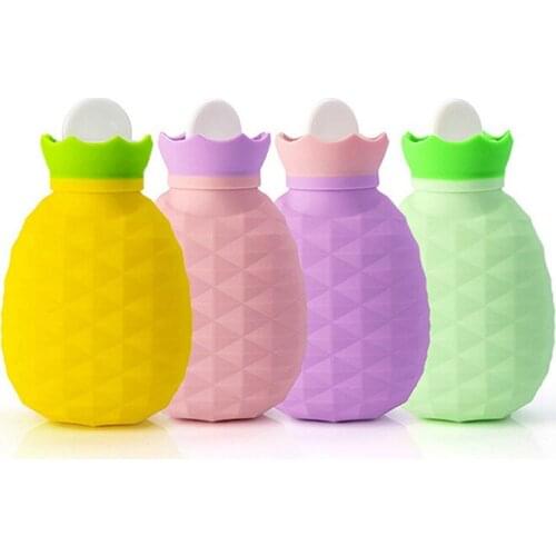 Pineapple Shape Hot Water Bottle Portable Explosion-proof Hand Warmer Cold and Warm Silicone Bag