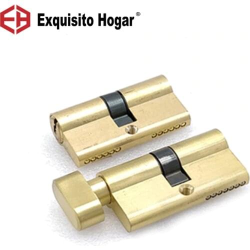 Gold Door Cylinder Biased Lock 60(30-30)mm Cylinder AB Key Anti-Theft Entrance Brass Door Lock Lengthened Core Extended Keys