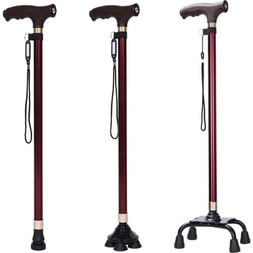 Adjustable Folding Elderly Walking Stick Old Man Crutch Aluminum Alloy Stick Multi-purpose Old Mans Poles Cane Anti-slip Poles