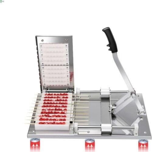 Manual Satay Skewer Machine BBQ Stainless Steel Mutton Kebab Lamb Skewer Tools Doner Kebab Meat Wear String Machine