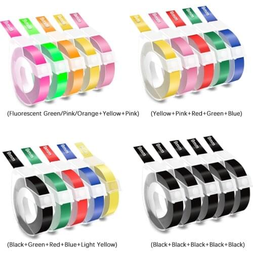 9mm Compatible Dymo 3D Label Tape Suitable for Dymo Organizer Xpress Motex E101 1540 1610 1880 Embossing Label Maker Machine
