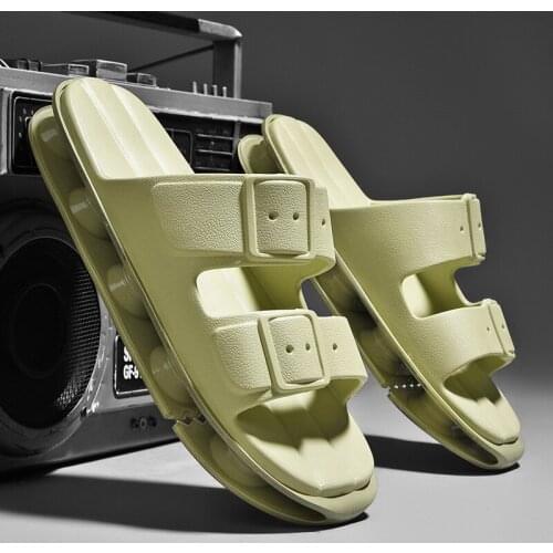 FIXSYS High Qualiy Buckle Man Slippers Summer Breathable Water Beach Shoes Outdoor Anti-slip Slippers Leather Man Casual Shoes