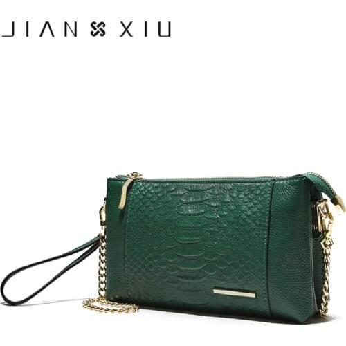 JIANXIU Brand Women Messenger Bags Shoulder Bag Genuine Leather Bag Multi Compartment Crocodile Texture Pattern Purse Clutch Bag