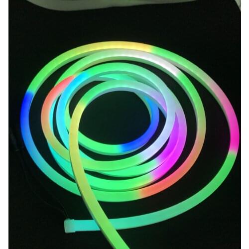 10mm*23mmm size,5m DC5V SK6812-RGBW(natural white) 60LEDs/m addressable LED pixel neon strip;flexible;IP67 rated;13.5mm pigtials