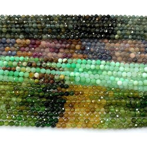Veemake Tourmaline Spinel Ruby Sapphire Turquoise Garnet Opal Citrine DIY Necklace Bracelet Rings Round Faceted Beads 4mm 06539