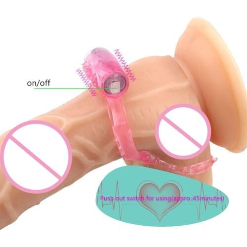 Delayed Ejaculation Cock Penis Dual Vibrating Ring Dick Adult Sex Toys Delay Premature Ejaculation clitoris massager Lock Fine