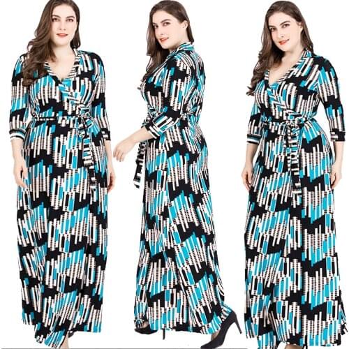 Boho Women Summer V-Neck Maxi Dress Evening Party Holiday Sundress Wrap Beachwear Casual Ladies Fashion Dresses Clothing New
