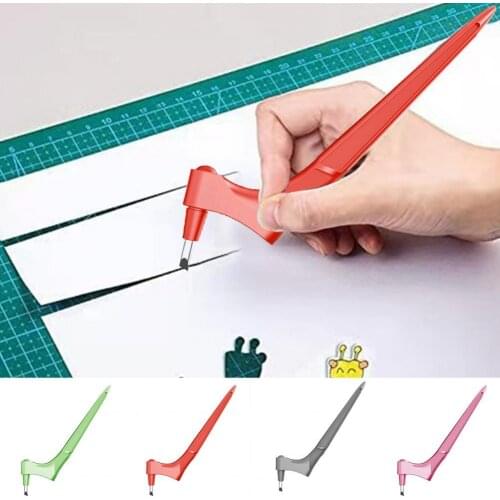 1 Set 360-Degree Paper Cutter Wide Application Effective Plastic Ergonomic Paper Artwork Long Lasting Engraving Pen for Home