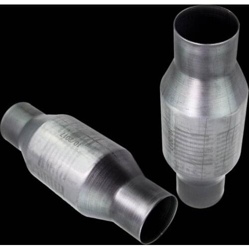 2Pcs 2.5 inches Universal Stainless Catalytic Converter High Flow 410250 High Performance