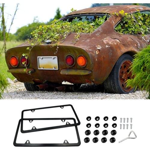 2x Car Auto Polish License Plate Frames Tag For Front & Rear Universal Set