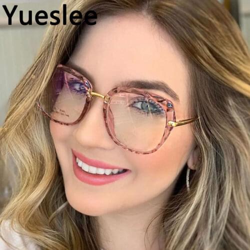 48242 Plastic Titanium Popular Anti Blue Light Cat Eye Glasses Frame Men Women Optical Fashion Computer Eyeglasses