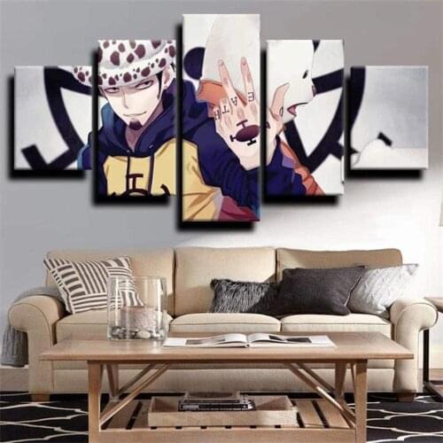 5 Piece Wall Art Canvas Anime Manga Pirate King Figure Posters And Prints Modern Home Decoration Picture For Living Room Wall