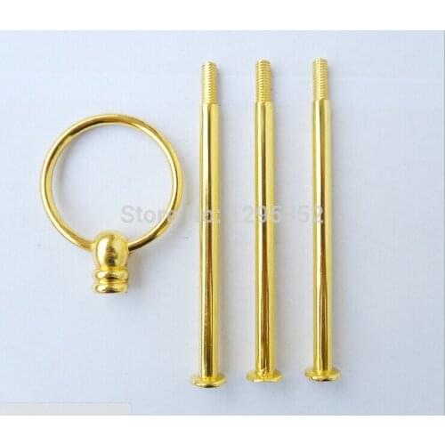 50 sets/bag.Free shipping,3 Tier Cake Stand Hardware Cake fruit Plate Stand Centre Handle Rods allow mix color