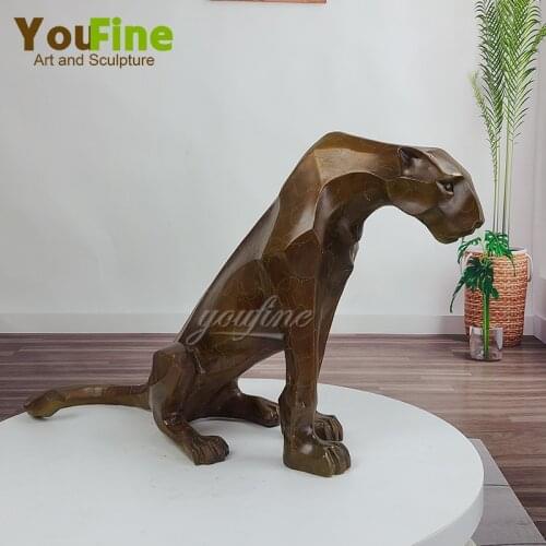 57cm Bronze Leopard Statues Bronze Leopard Sculpture Wildlife Animal Bronze Sculptures Figurines Home Office Art Decor Crafts