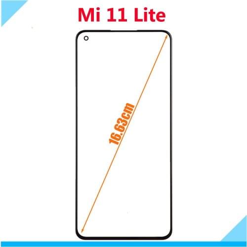 5xOuter Screen For Xiaomi Mi 11 Lite LCD Display Front Touch Panel Glass Cover Lens with Laminating OCA Glue Repair Replace Part