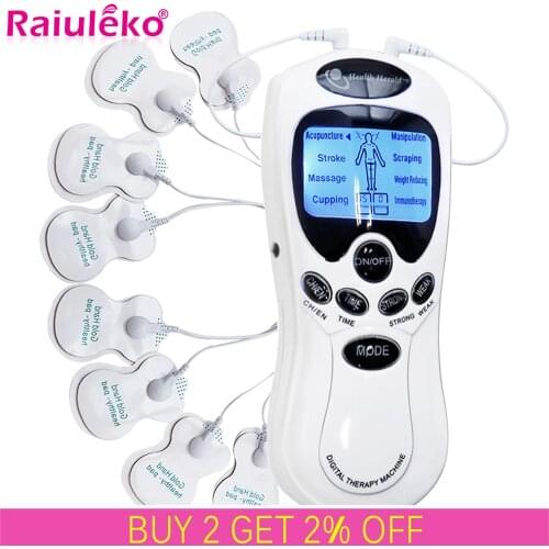 8 Models EMS Electric Full Body TENS Machine Acupuncture Body Massage Digital Therapy Massager Physiotherapy Muscle Stimulator