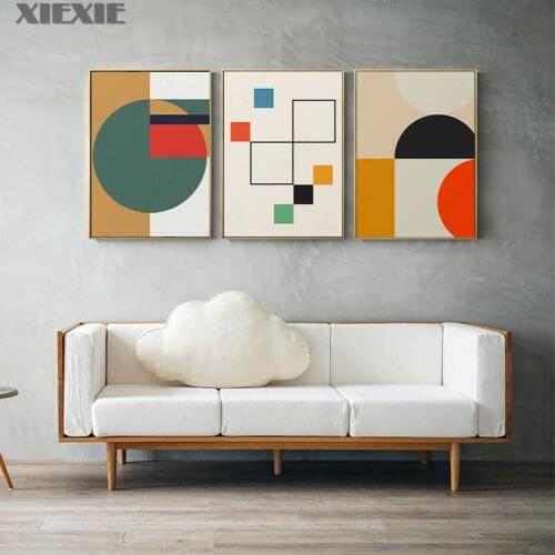 Abstract Geometric Colourful Posters and Prints Canvas Painting Wall Art Picture Modern Home Decoration for Living Room Bedroom