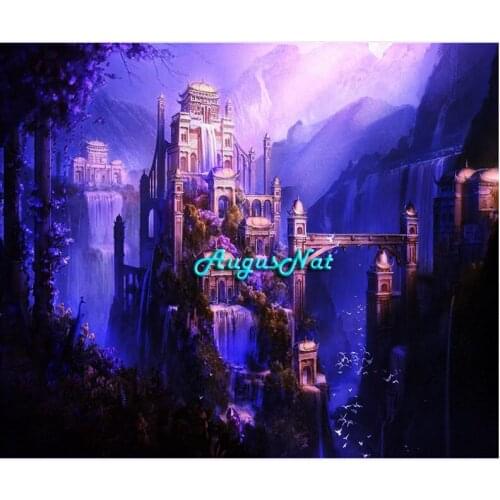Castle diamond painting cross stitch wonderland wall art picture fairyland diamond dot decal diamond stickers scenery needlework