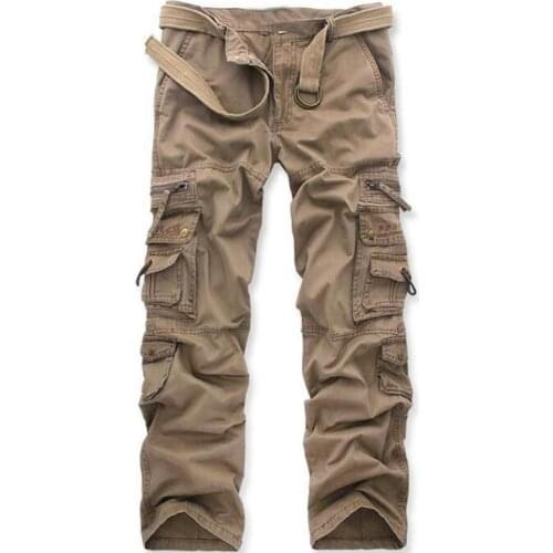 High Quality Mens Military Cargo Pants Multi-pockets Baggy Men Cotton Pants Casual Overalls Army Tactical Trousers