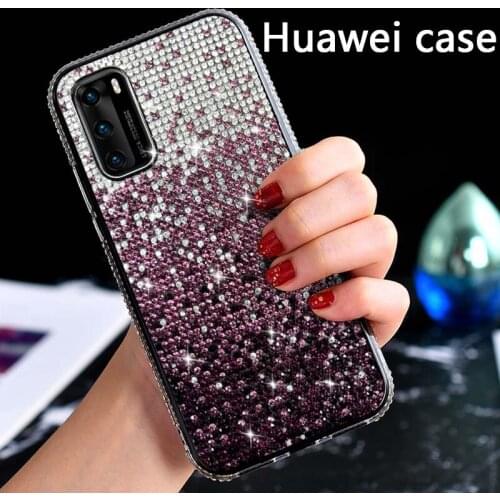 Phone case applicable to Huawei P30 40 pro mate30 mobile phone case rhinestone two-in-one diamond-encrusted protective case