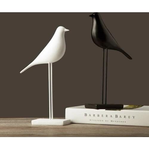 Resin Bird Sculpture Home Decoration Sculpture Living Roon Decoration Household Bird Black Sculpture Creative Ornament
