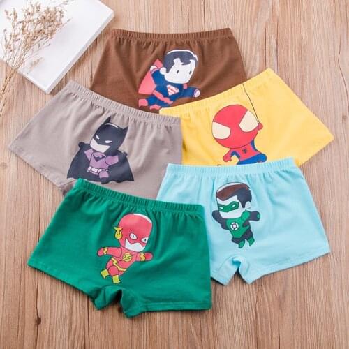 4/pcs Childrens Underwear Boys Cotton Boxer Four Corners Kids Underwear Baby Briefs Shorts 2-14 years
