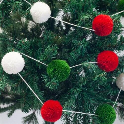 2 Meter Colorful Pompom Pendant Garland Ins Nordic Series Wool Felt Ball String DIY Handmade Nursery Children Room Decor
