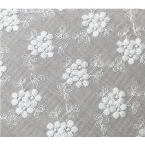Retro Flower Cotton Lace Fabric In Off White For Curtains, Bridal Supplies, Photography Prop, Flower Girl Dress