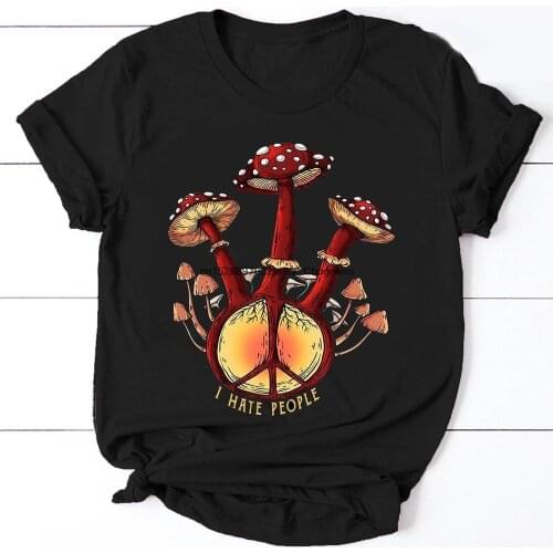 I Hate People Funny Poison Magic Psilocybin Mushroom Hippie Peace Bella Canvas Tshirt