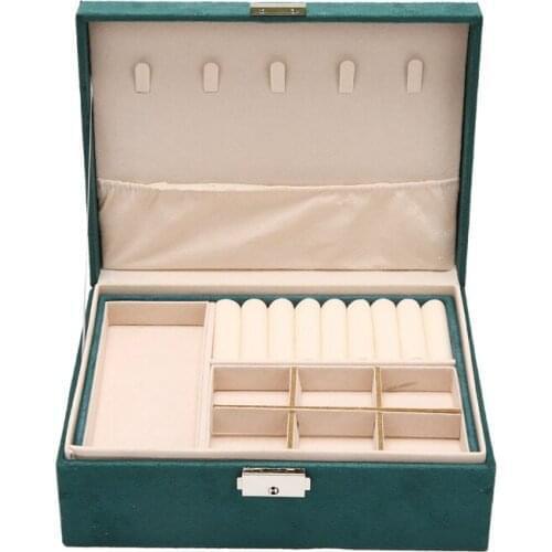 Suede Cloth Jewelry Box Storage Ring Display Case Jewelry Organizer for Necklaces Large Capacity Cosmetic Storage Box