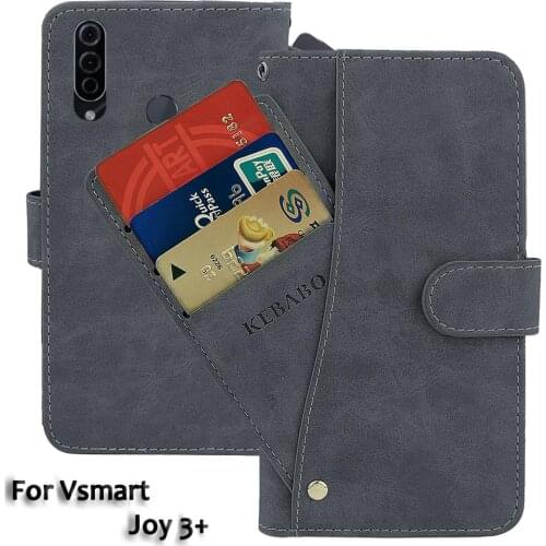 Leather Wallet Vsmart Joy 3+ Case 6.52" Flip Fashion Luxury Front Card Slots Cases Cover Business Magnetic Phone Bags