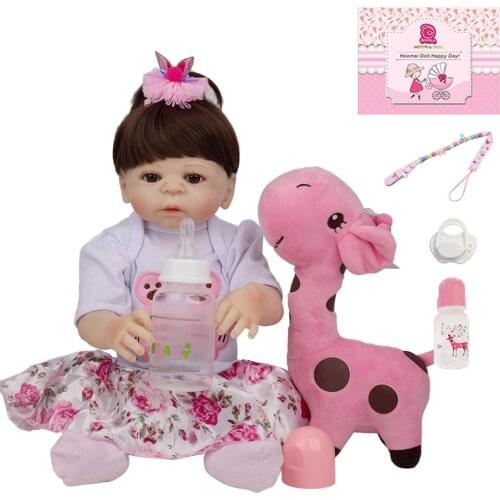 Hot Sale New Style Bebe Reborn Dolls 19 Inch Alive Fashion Full Silicone Body Vinyl Realistic Baby Doll 48CM Kid Birthday Gift