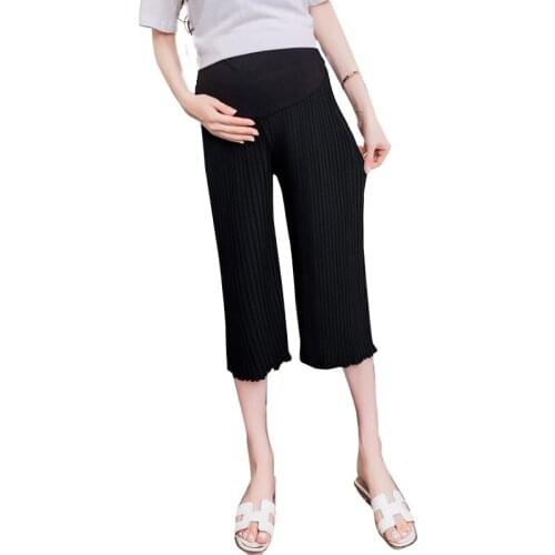 Summer Chiffon Maternity Pants Clothes Causal Trousers for Pregnant Women Wide Leg Pants Trousers Pregnancy Wear Clothing