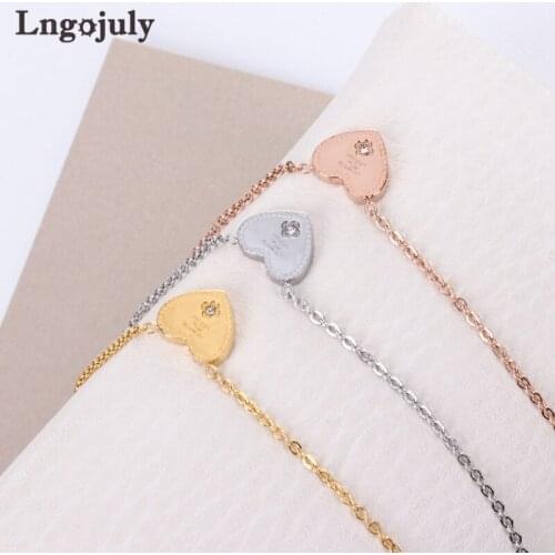 Hot Sale Women Necklaces Titanium Steel Heart Pendant Necklaces For Women Anniversary Wedding Necklace Jewelry Gift Wholesale