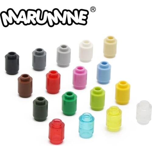 MARUMINE 300PCS 1x1 Round Cylinder Bricks Technic Changeover Catch Compatible With 3062 30068 Assemble Particles Building Blocks