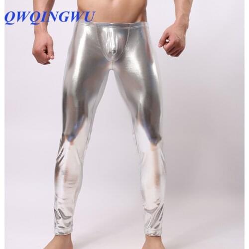 Men PU Leather Pants Mens Leggings Brand Skinny Shinny Pants Trousers Nightclub Stage Pants Singers Dancers Clubwear Leggings