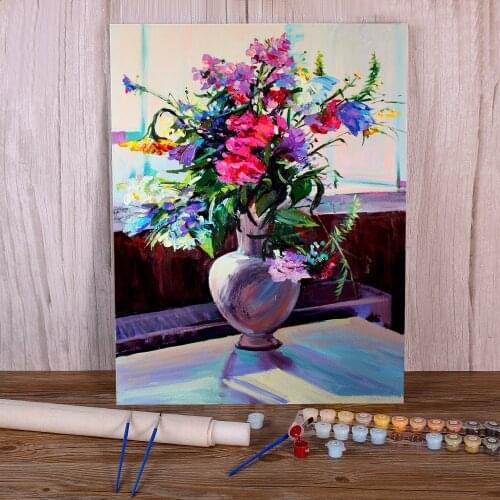 Landscape Summer Flowers DIY Paint By Numbers Complete Kit Oil Paints 50*70 Canvas Pictures Loft Picture Adults Drawing