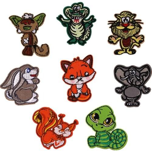 Anime Patches DIY Tiger Lion Sloth Patch On Clothes Cute Animal Patches Iron on Patches For Clothing Embroidered Cartoon Patch