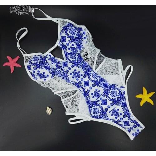 New Sexy Chinese Style Sheer Mesh Bikini Crochet Swimwear One Piece Swimsuit Monokini Plus Size Bathing Suits Hollow Beach Wear