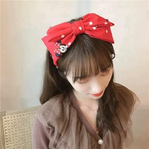 Disney cartoon wide-brimmed big bow Mickey ears changeable hair hoop hairpin baby doll accessories