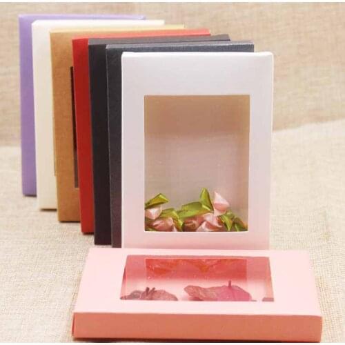 1pcs Paper Gift Box With Window Wedding Party Pink Rose Wreath Kraft Paper Box Cake Food Packaging Candy Cookies Cupcake