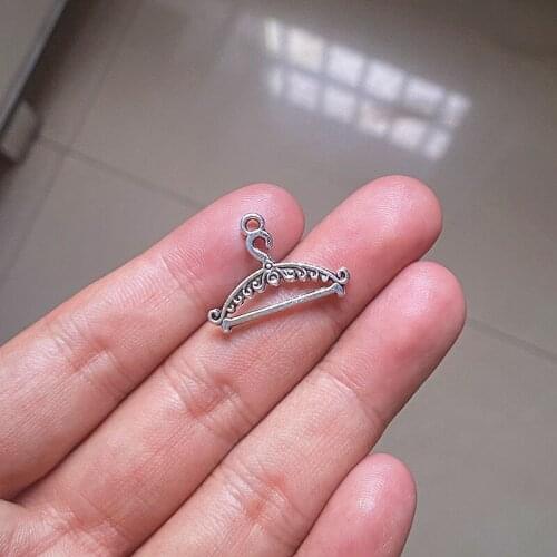 30pcs Hanger Clothes Stand Charms Pendants Tibetan Silver , Handmade Necklace Earring Aesthetic Accessories Jewelry Making