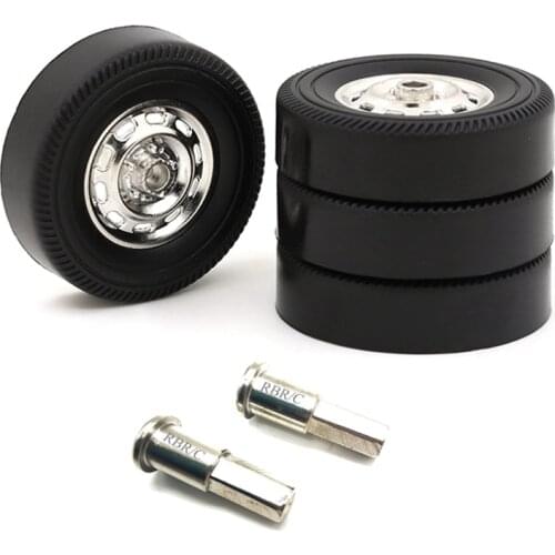 Rubber Drift Tire with Metal 5mm Wheel Hub for WPL D12 1/10 RC Parts