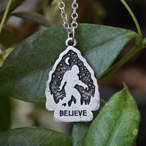 SanLan 12pcsI Believe in Bigfoot Necklace Sasquatch Jewelry