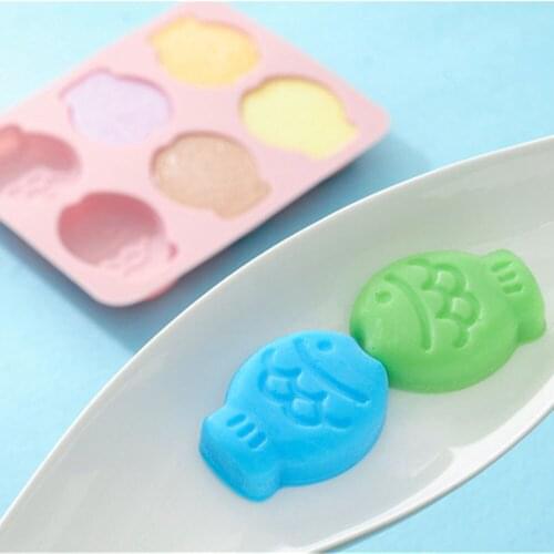 6 Grids 3D Cute Fish Creative Silicone Cake Molds Decorating Tools Silicone Chocolate Molds Ice Fondant Mold Kitchen Accessories