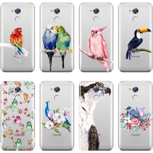 For Huawei Honor 4X 5A 5X 6 6X Phone Case Silicone Eagle Bird Flower Peacock Soft Back Cover For Huawei Honor 6A 4C 5C 6C Pro