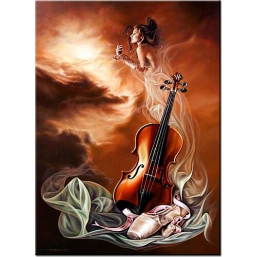 Violin girl scenery Diamond Embroidery 5d diy Diamond Painting Cross Stitch Full Drill Square Round Modaic Rhinestones I102