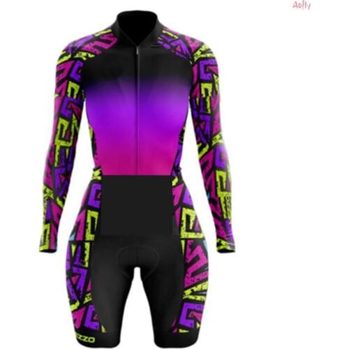 VEZZO Womens Long Jumpsuit Cycling Jersey Kit Female Cyclist Set Overalls Little Monkey For Bike Triathlon Suit In Promotion PP